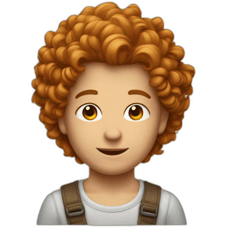 garçon roux avec cheveux bouclés emoji