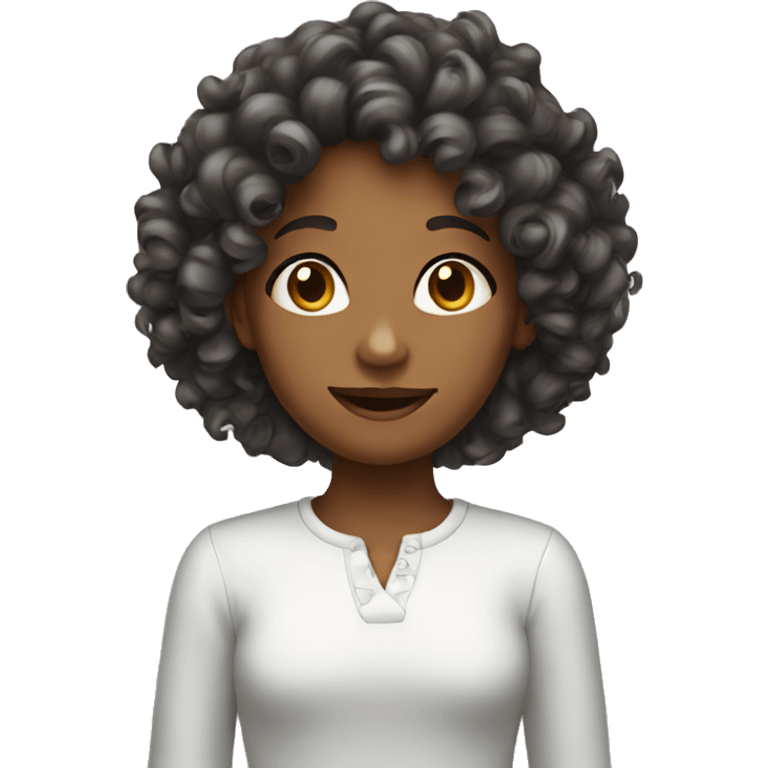 A girl with curly w emoji