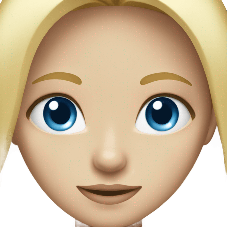 Blonde girl with blue eyes Caucasian  emoji