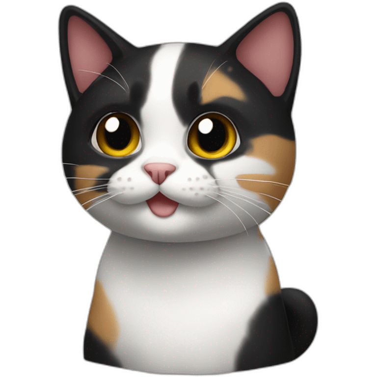 tricolor cat black emoji