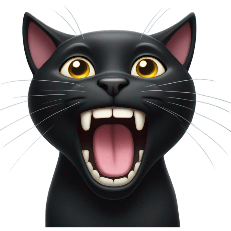 Black cat singing emoji