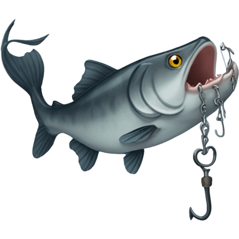 Catfish biting a hook  emoji