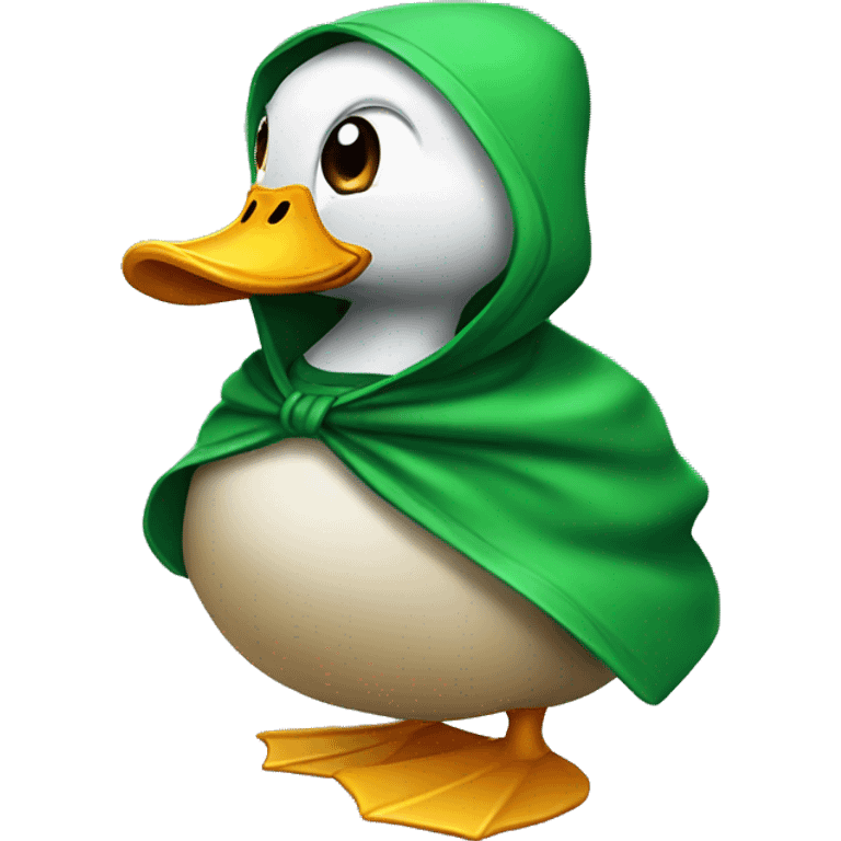 Duck with green hood emoji