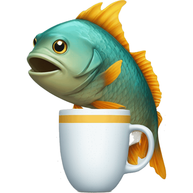 fish with cup  emoji