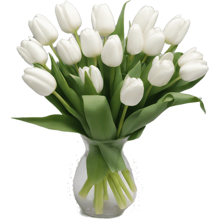 Cute aesthetic bouquet white tulips emoji