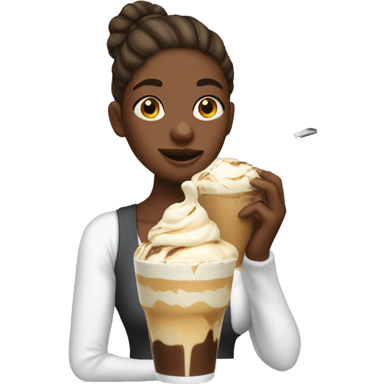 girl eating affogato emoji