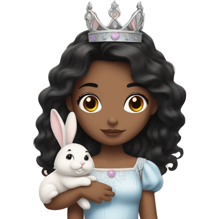 Black haired princess with bunny emoji