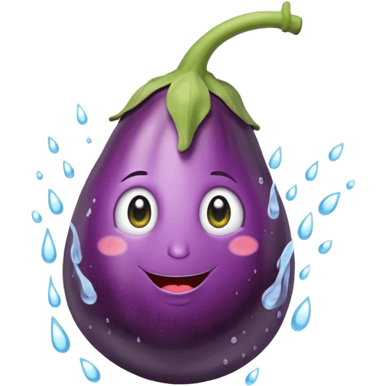 Eggplant with water emoji