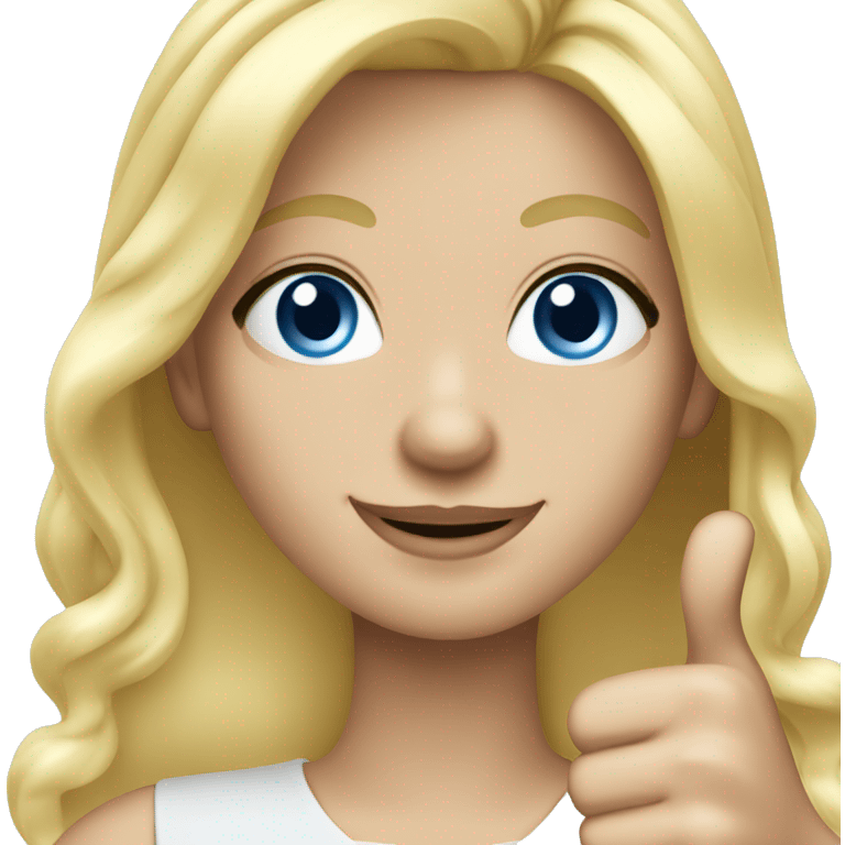 Beautiful blue eyed blonde thumbs up emoji