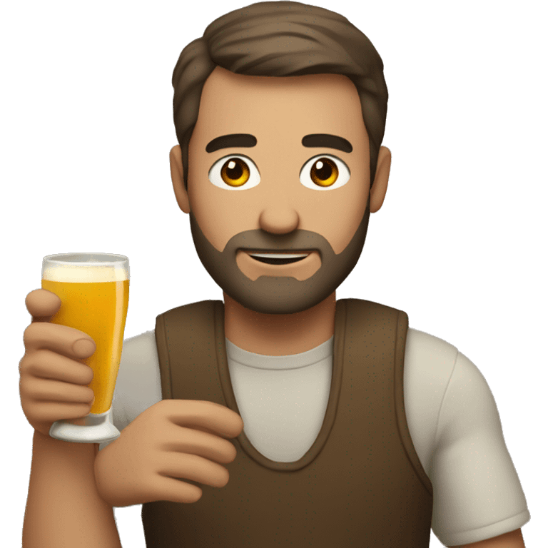 Man with an alcoholic beverage in hand emoji