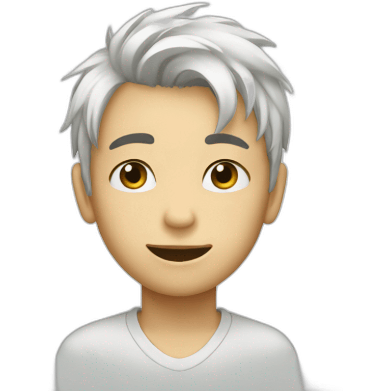 Boy-with-white-hair-kiss-boy emoji