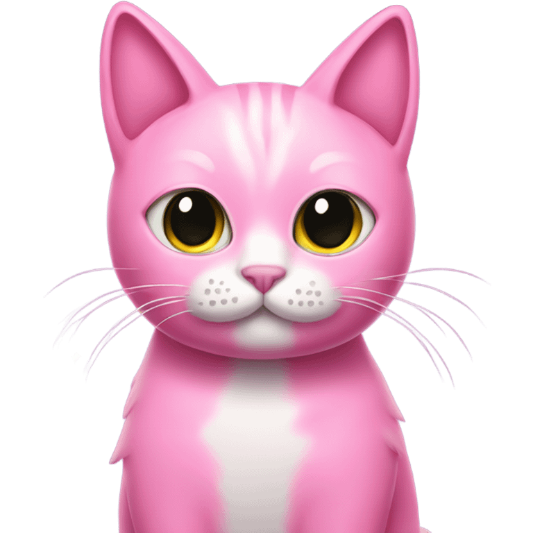 Pink cat on cat-tower with glitter emoji