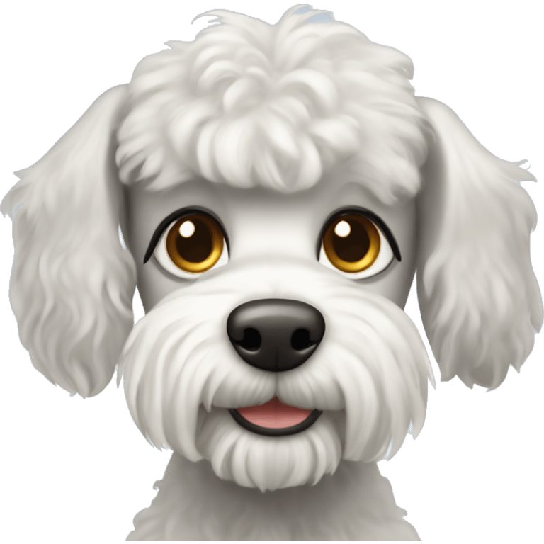 White schnauzer poodle mix dog  emoji