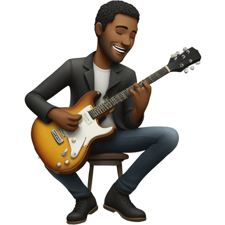 Man playing guitar solo emoji