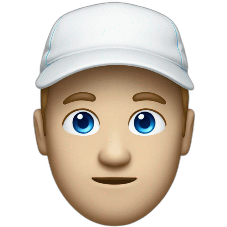 Hacker with white hat and blue eyes emoji