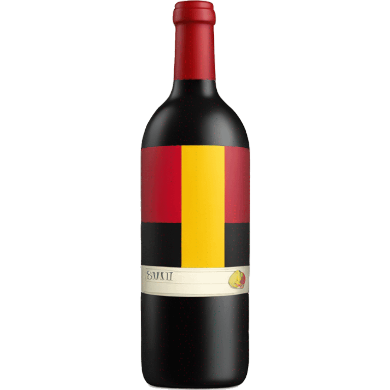 A wine bottle with the Belgium flag on the label emoji