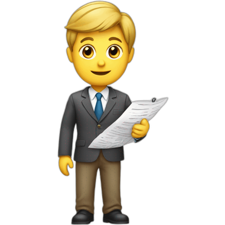 Accountant inspecting documents emoji