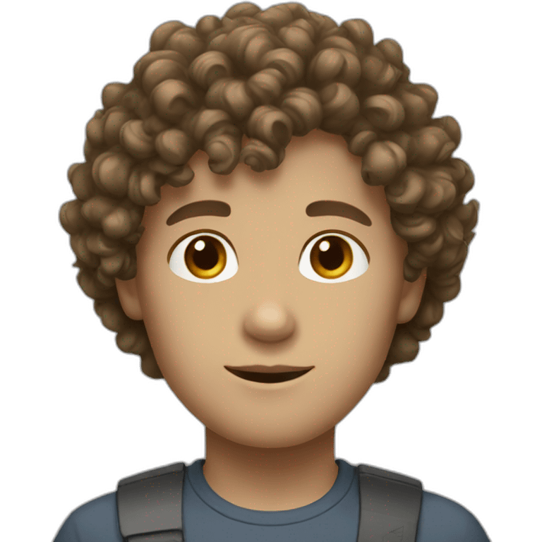 white boy short curly brown hair emoji