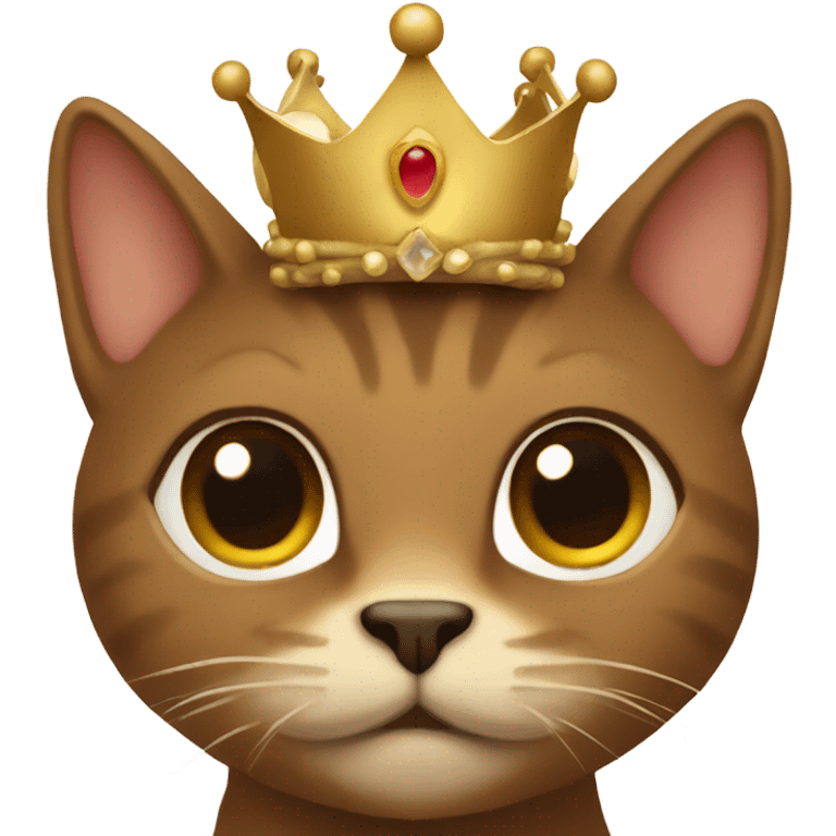 brown catface with crown emoji