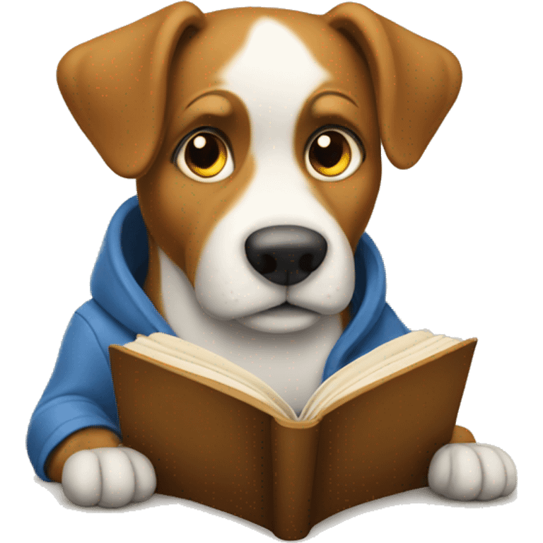 dog reading a book emoji