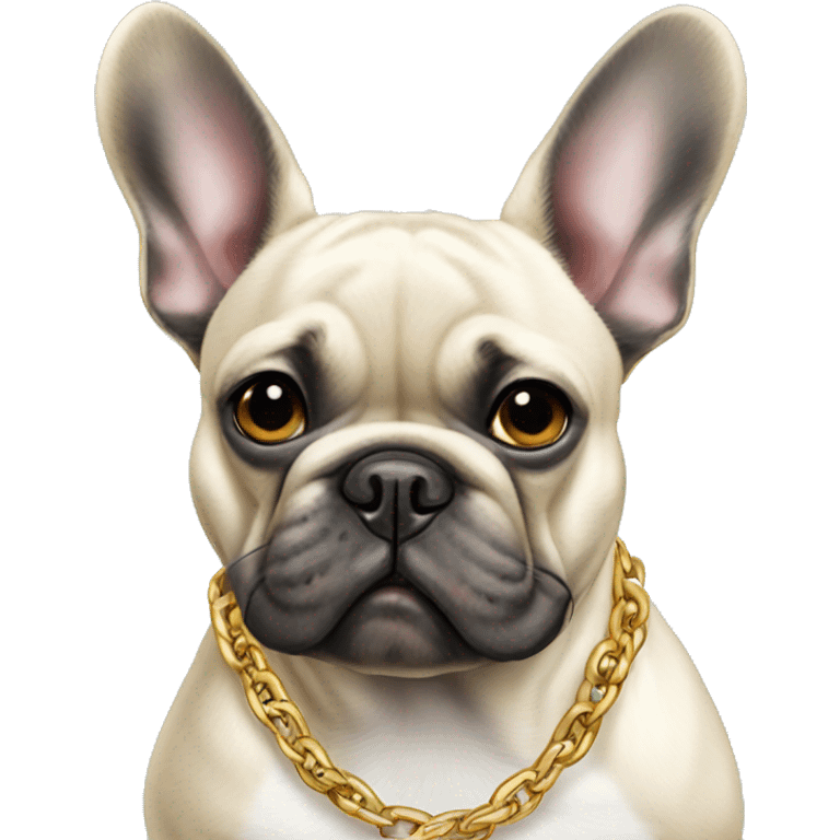 French bulldog with gold chain emoji