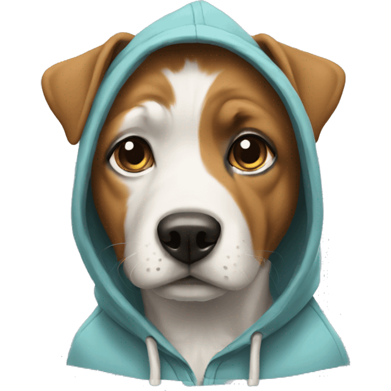 Dog wearing hoodie emoji