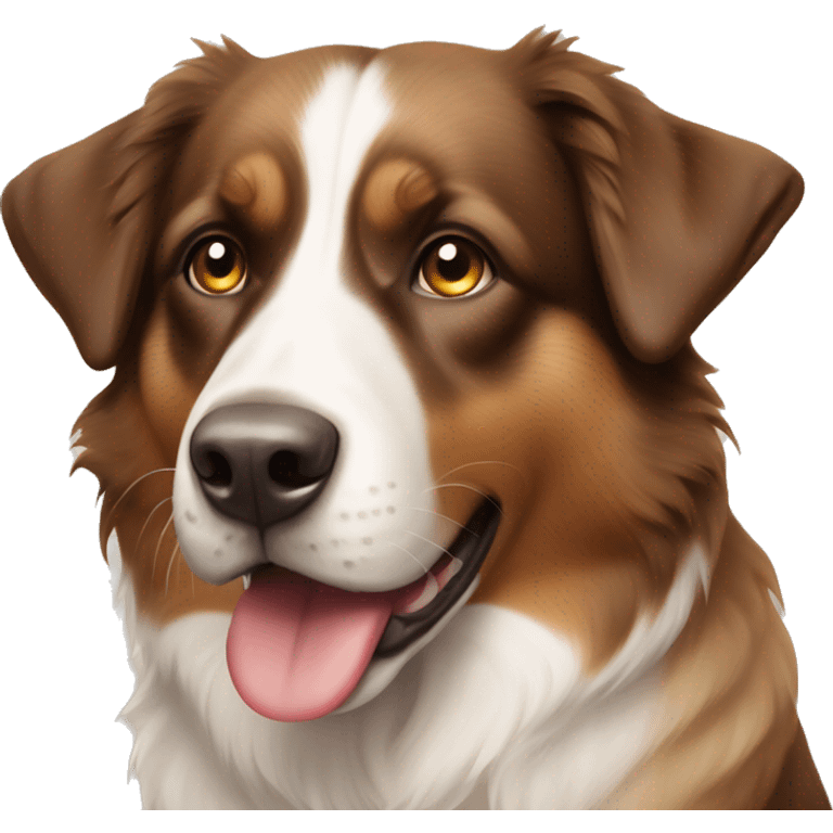 austrailian shepherd dog brown beige and white emoji