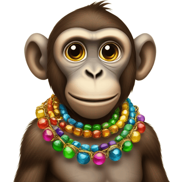 Monkey with necklaces on  emoji