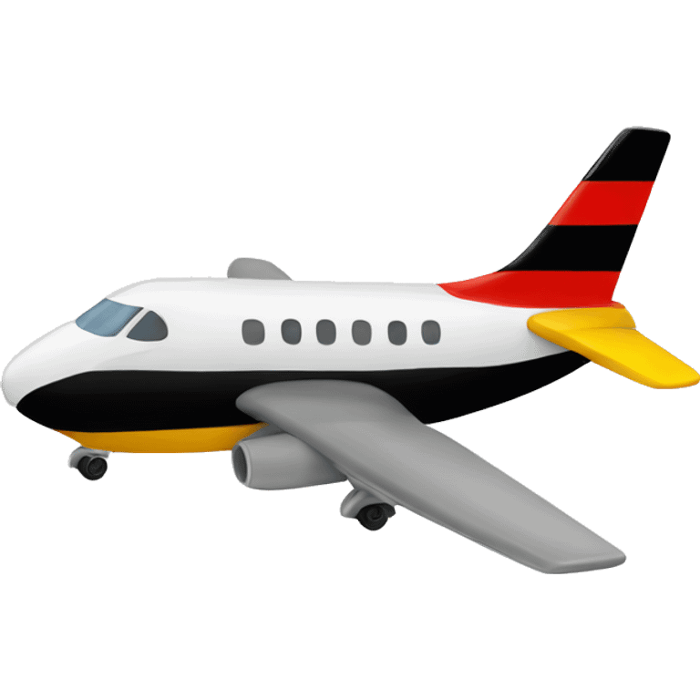 A plane in the colors of the German flag emoji