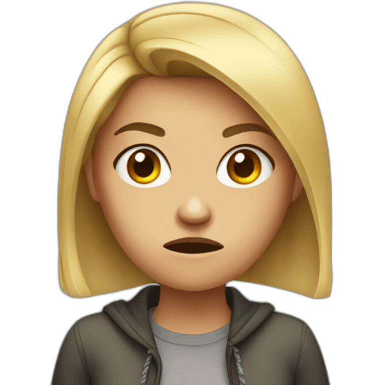 angry female teenager emoji