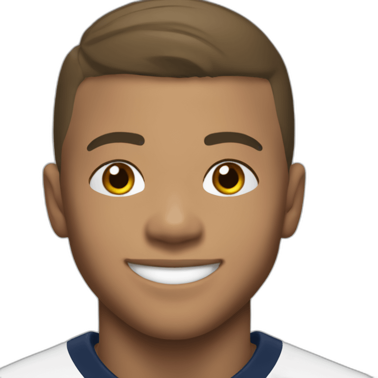 kylian mbappe, close up, smiling emoji