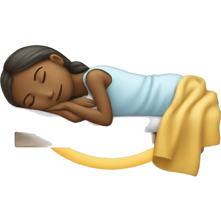 Girl sleeping dreaming of food emoji