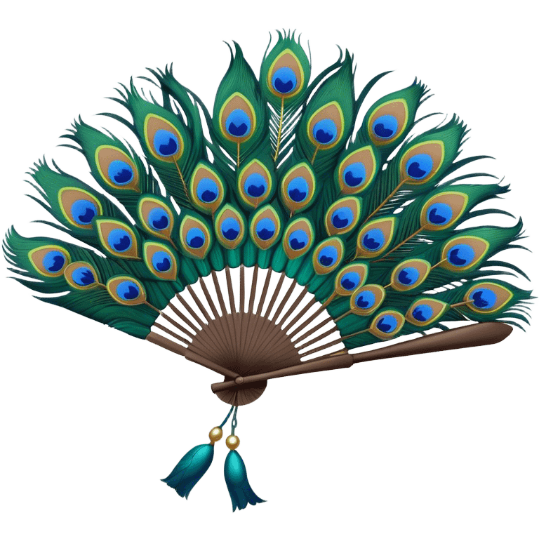 make a fan with the colors of a peacock emoji