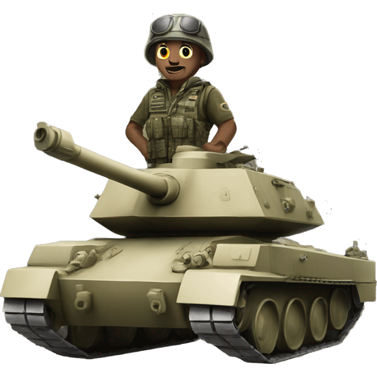 military hauk tuah in a tank emoji