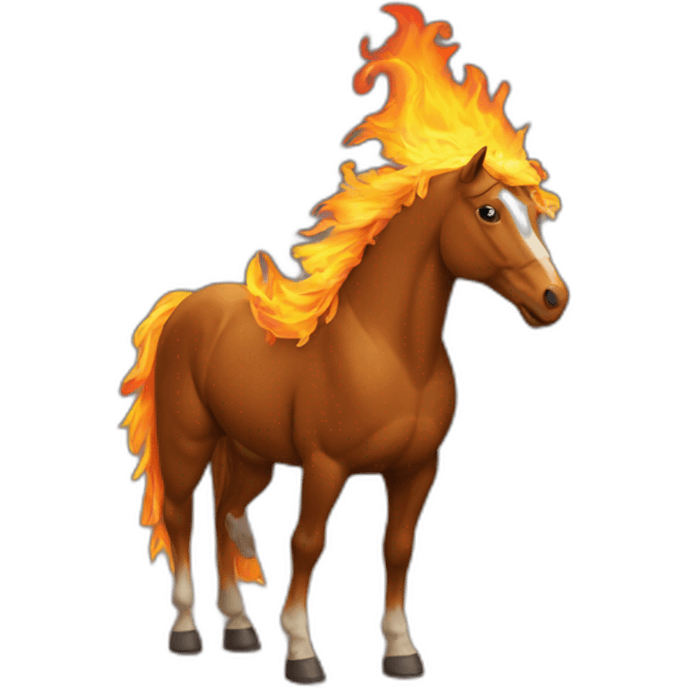 fire and horse emoji