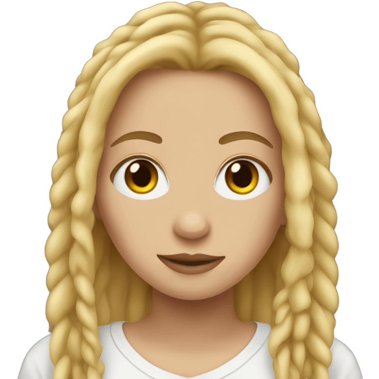 White girl with blonde dreads emoji