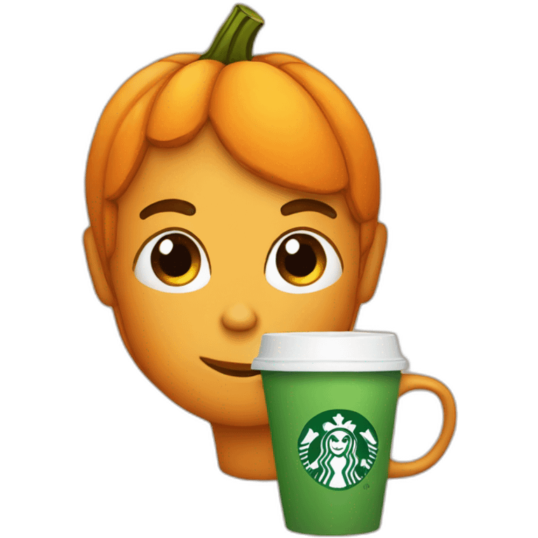 Pumpkin drinking pumpkin spice latte emoji