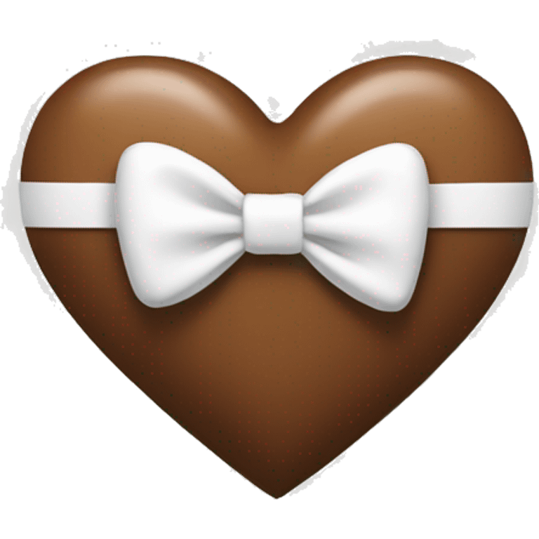 Brown heart with white bow  emoji