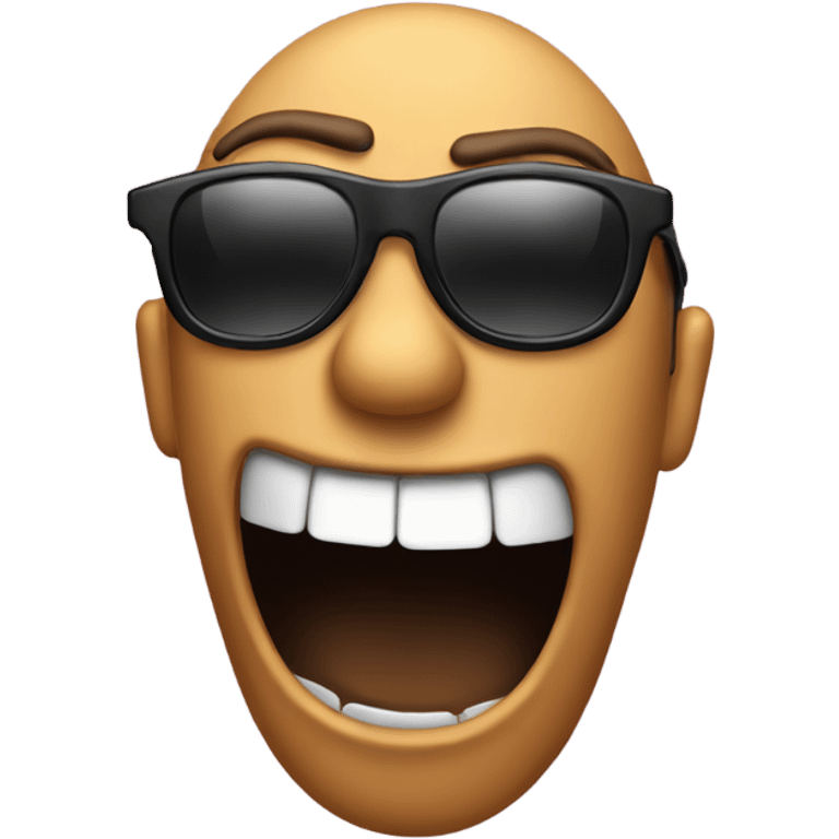 Shocked emoji pulling down sunglasses emoji