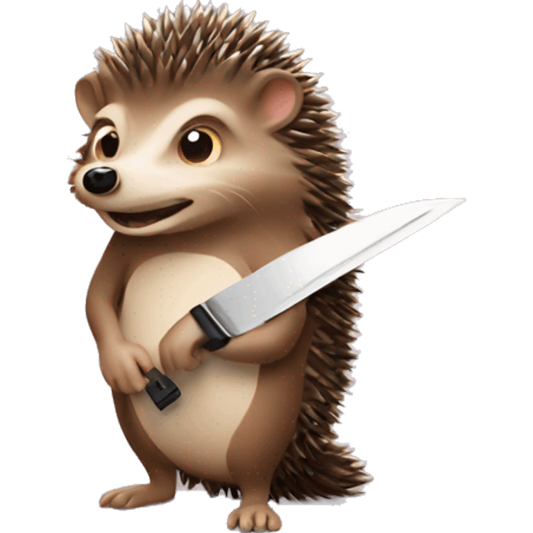 hedgehog with a knife emoji