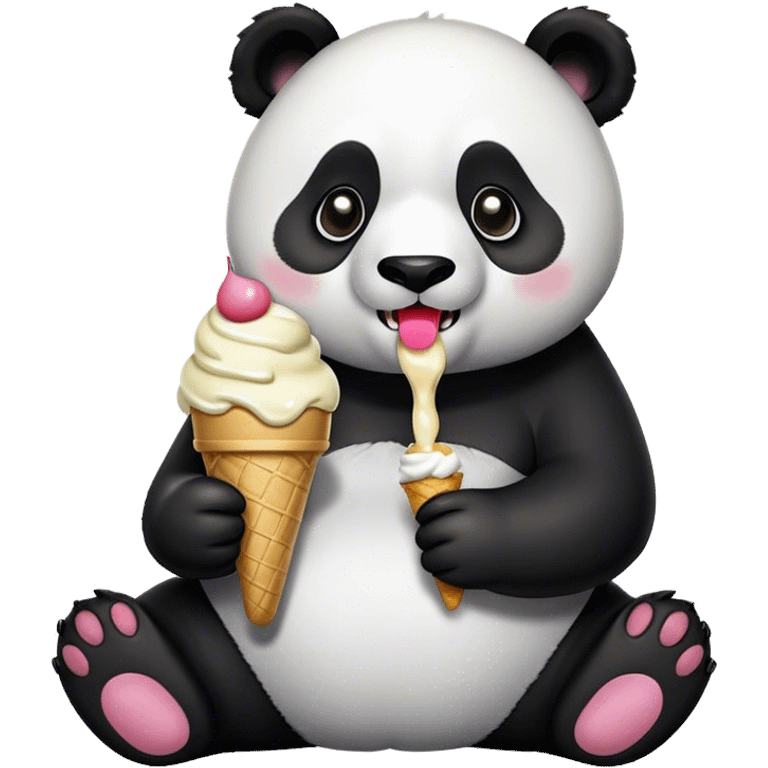 Panda eating ice cream emoji