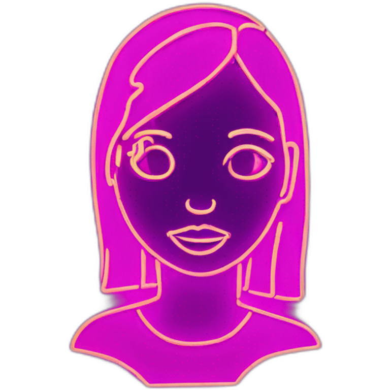 Girl silhouette neon sign emoji