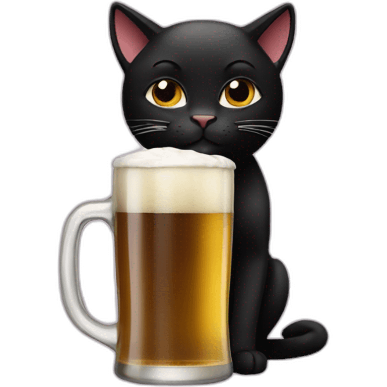 Black Cat drink beer emoji