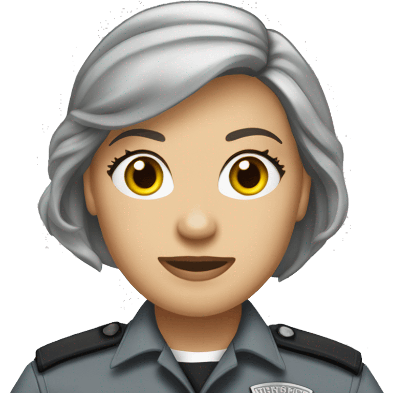 White Female correctional officer wearing grey Indiana department of corrections uniform  emoji