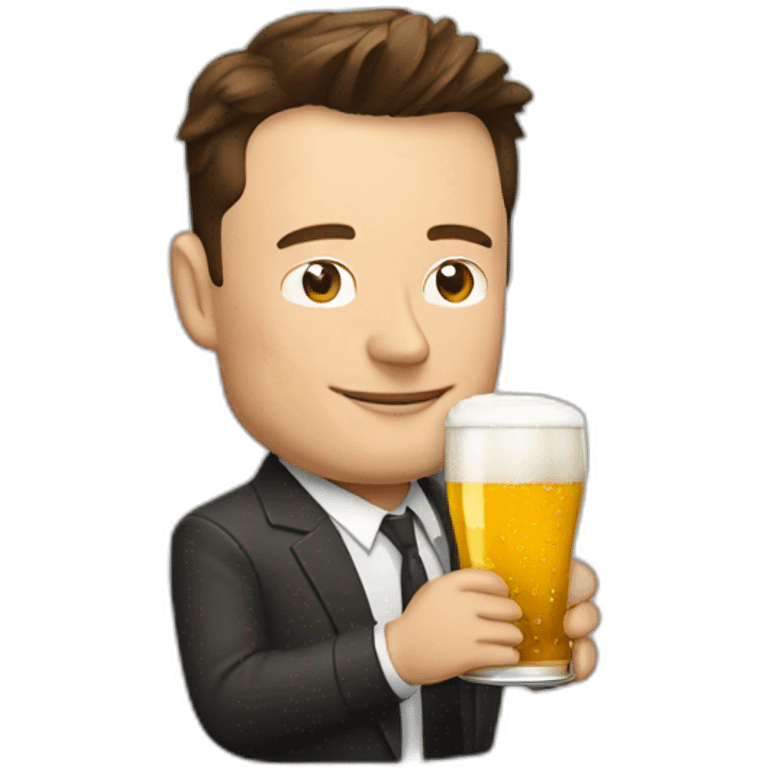 Elon musk drink beer emoji