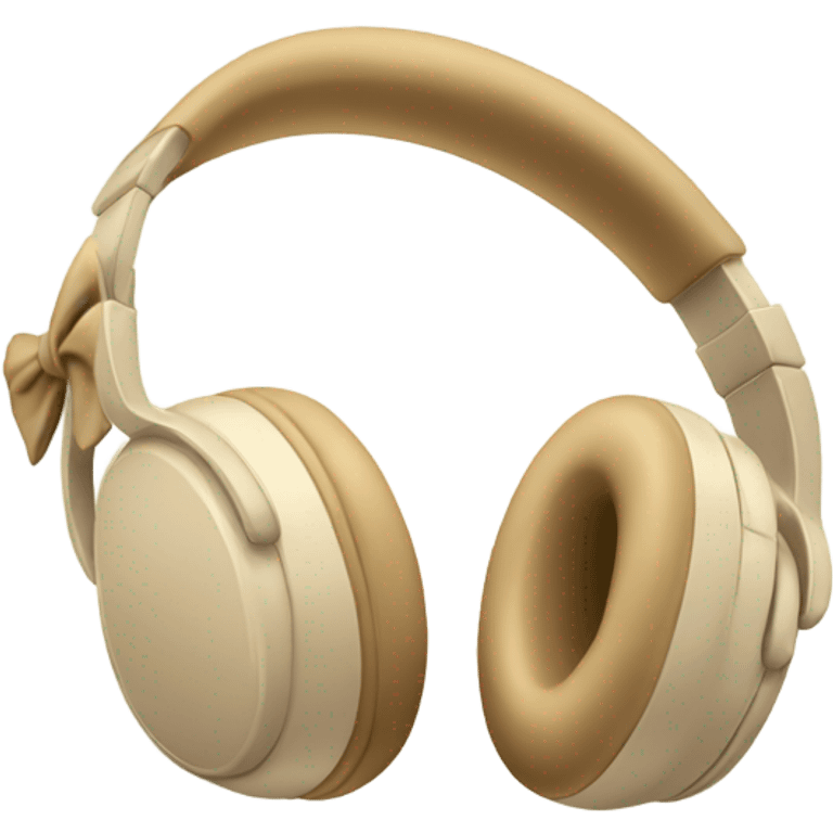 beige apple headphones with beige bows emoji