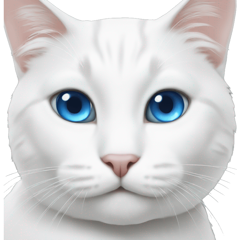 white cat with blue eyes emoji