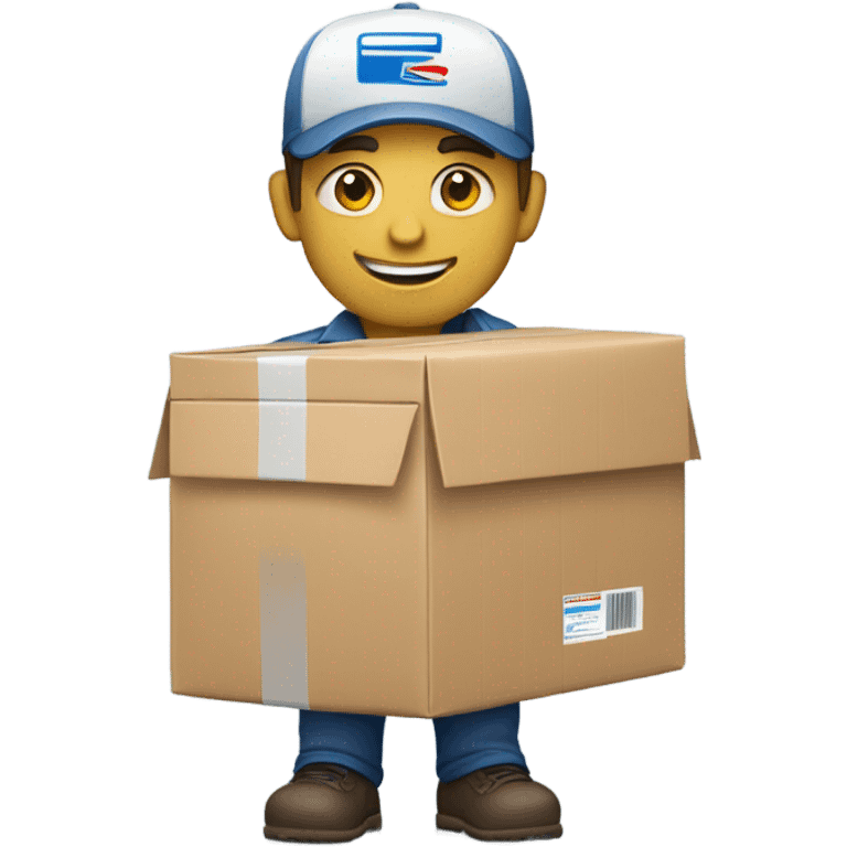 white mail carrier with a packa emoji