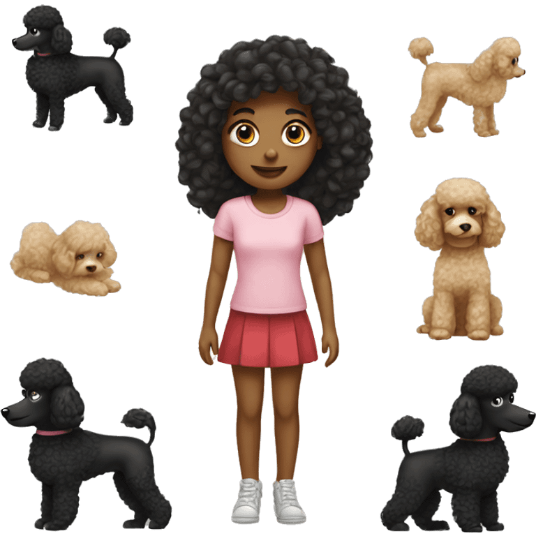 A girl and that poodle emoji