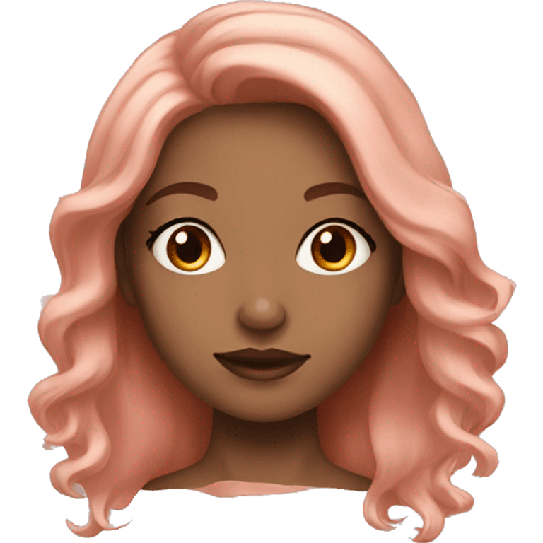 girl with brown eyes and rose gold hair emoji